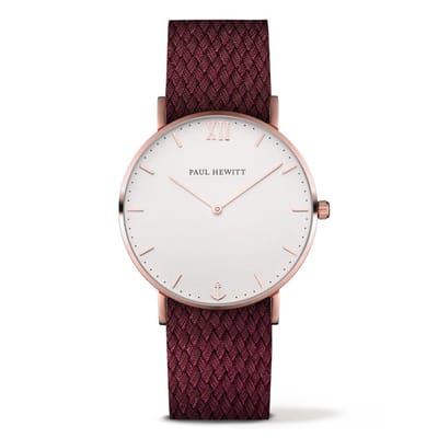 Paul Hewitt Sailor Line PH-SA-R-ST-W-19M - Horloge - Nylon - Rood - Ø39mm