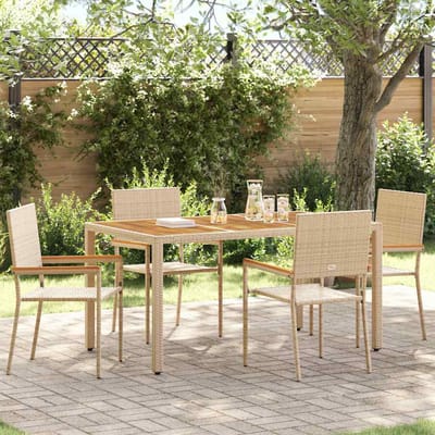 vidaXL Tuin stapelstoelen 4 pcs Crème en bruin 54 x 56 x 90 cm