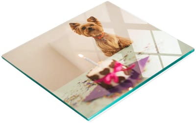 Multifunctionele decoratieve glazen keukenplank voor taart met cake, 60x52 cm