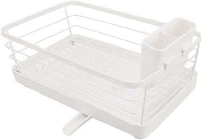 Afdruiprek Keuken - Vaatdroger Rek - Aanrecht Organiseren - Draaibare Wateruitlaat - 43x28x15 cm - Zwart
