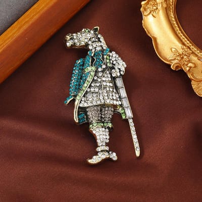 Broches Badges Classiques Chevalier Centaure Bouclier Cristal Baroque Pour Femmes Hommes Pins Strass Palais Vintage Accessoires gray
