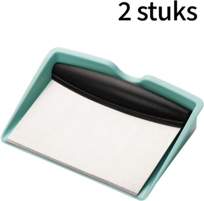 2 delig set - blauwe roestvrijstalen deegschraper en spatel - voor het snijden van deeg - uit één stuk gevormd en duurzaam - 16*11.5*5CM