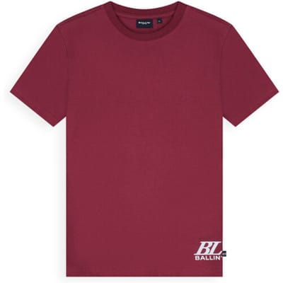 Ballin Amsterdam - Jongens Regular fit T-shirts Crewneck SS - Bordeaux - Maat 10