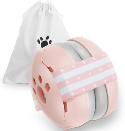 Baby Gehoorbescherming - Kinder Oorkappen - Lawaai Dempen - Verstelbare Hoofdband - 0-2 Jaar - Roze/Grijs