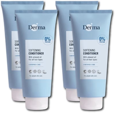 Derma Eco Family - Conditioner - 4 x 350ml - Parfumvrij - AllergyCertified - met Amandelolie en Glycerine