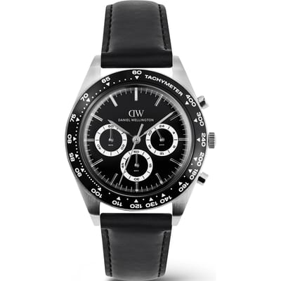 Daniel Wellington DW Watch Iconic Tachymeter Sheffield Black Silver 42mm