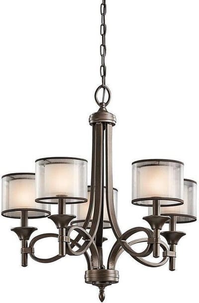 Bohemian Kroonluchter - Steady Lighting - Kunststof - Bohemian - E14 - L: 63.5cm - Voor Binnen - Woonkamer - Eetkamer - Brons