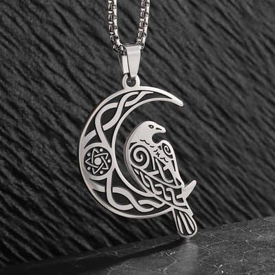 Gepersonaliseerde Uil Hanger Ketting op De Maan Vintage Schattig Vogel Dier Ketting Accessoires Accessoires gray