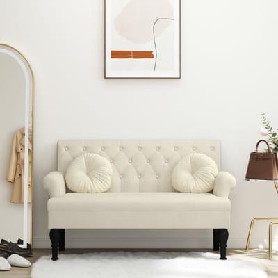 Gestoffeerde Bank met Rugleuning 120 x 62 x 75,5 cm Linnen Stof