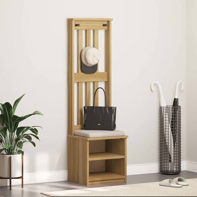 vidaXL - Kapstok - SANDNES - 45x40x159,5 - cm - massief - grenenhout