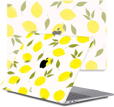 Lunso Geschikt voor MacBook Air 13 inch M1 (2020) cover hoes - case - Squeezy Lemon