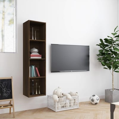 vidaXL - Boekenkast - / - tv-meubel - 143x30x36 - cm - bruin - eikenkleurig