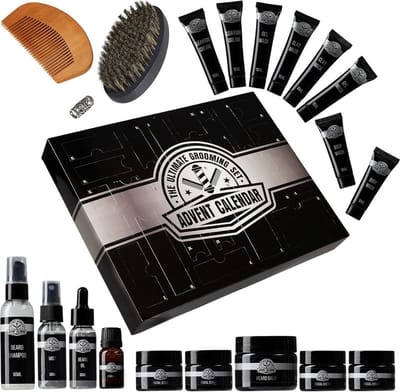 DD® Adventskalender Mannen - Adventkalender Volwassenen - Stoer Kerstcadeau - 43x34x6cm - Zwart