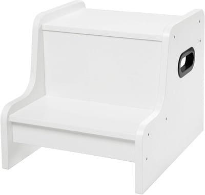 Stapstoel voor Kinderen met 2 Treden, Antislip Mat en Handgreep, Ideaal voor Badkamer, Keuken en Speelkamer