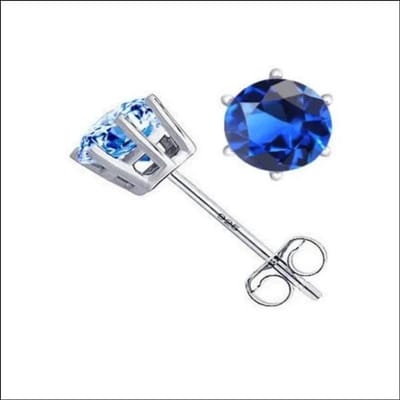 Aramat Jewels | Oorbellen | Zilveren Oorbellen met Zirkonia 6mm | Blauw | |6mm | Zilver | Kinderen, Volwassenen | Verkleurd niet