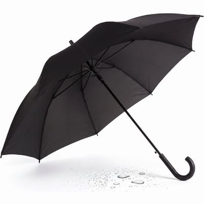 Cheqo® Paraplu Zwart - Stokparaplu - Windproof Stormparaplu - Wandelstok Paraplu - Automatisch Uitklapbare Paraplu - Opvouwbare Paraplu - Grote Paraplu voor Heren en Dames - Reisparaplu - Stormbestendige Paraplu - Zwarte Paraplu