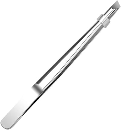Pincet - Wenkbrauwplukker - Precisie Verzorging - Schuine Punt - 8.4 cm - Beige