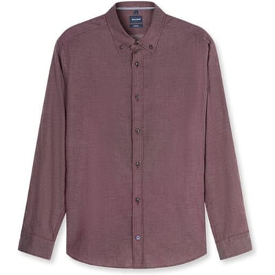 OLYMP Casual Overhemd, Regular Fit, Button-down, Bordeauxrood