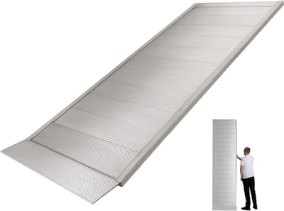 TRUTZHOLM oprijplaat 305 cm draagvermogen 600 kg aluminium grijs geribbeld veiligheidsgrendel oprijplaat oprijplaat