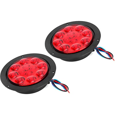 2 pièces 4 pouces 24V 12 LED IP65 Clignotant Lampe de Brouillard Arrière Pour Camion Remorque Rouge rouge