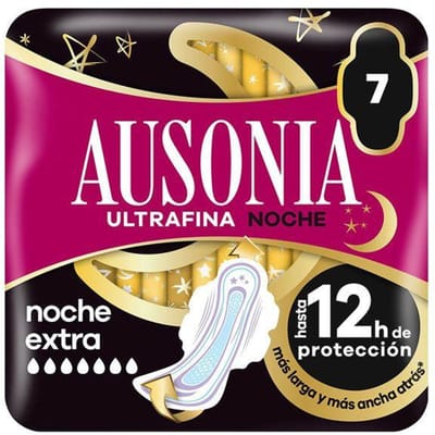 AUSONIA Hygiënische Maandverbanden Extra Nacht, 7 stuks