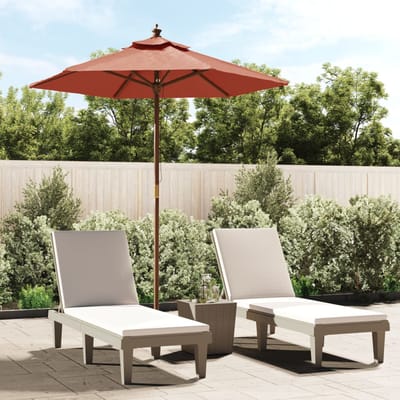 vidaXL - Parasol - met - houten - paal - 196x231 - cm - terracottakleurig