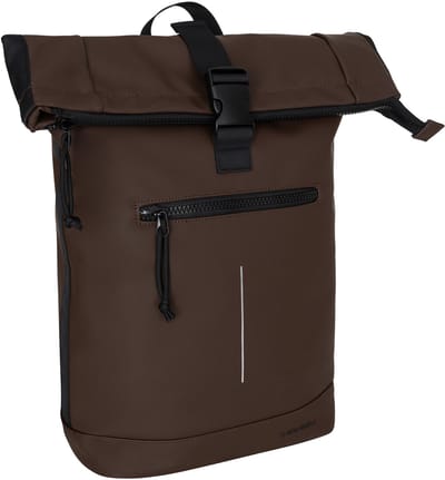 New Rebels Mart New York Mocca 21L Rugzak Rolltop Waterafstotend Laptop 15.6