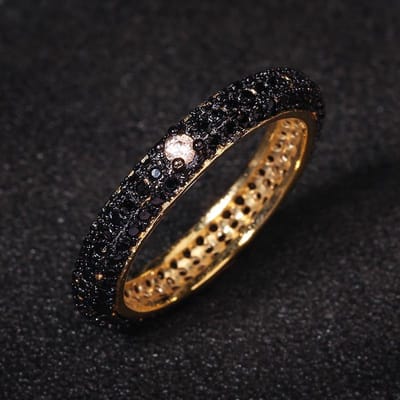 Kleurrijke zirkonia zwartgouden ring voor dames, volledig zirkonia, bruiloftsfeest, verloving, hoogwaardige sieraden ring cadeau 6 black
