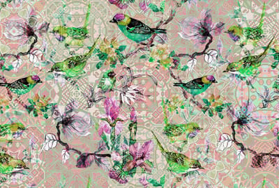 Fotobehang mosaic birds 2 DD110251 Livingwalls Walls by Patel | 3D Fotobehang op maat