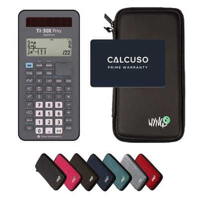 TI-30X Prio MathPrint incl. WYNGS Beschermhoes Zwart - Wetenschappelijke Rekenmachine - Basis Pakket
