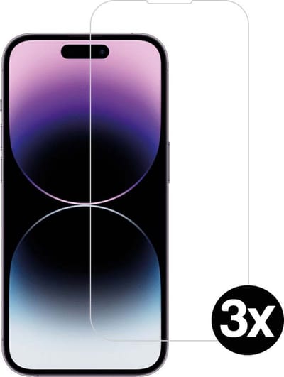 Smartphonica Screenprotector voor iPhone 14 Pro Max van glas - 3 stuks geschikt voor iPhone 14 Pro Max
