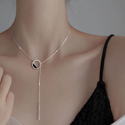 925 Sterling Zilveren Ketting Glanzend En Exquisieterond Rechthoek Choker Verjaardagscadeau Voor Vrouwen Mode Sieraden Snk010 40cm platina