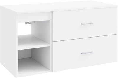 vidaXL - Badkamermeubel - Set - 2 - st - Wit - Bewerkt - hout