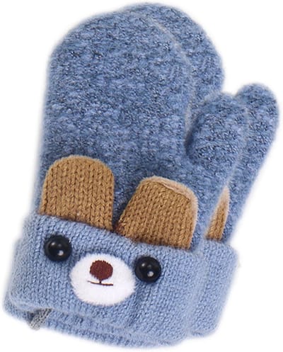 Magische Rekbare Winterwantjes voor Peuters met Dikke Pluche Voering - Schattige Gebreide Dierenwantjes met Koord voor Kinderen, Warm en Comfortabel