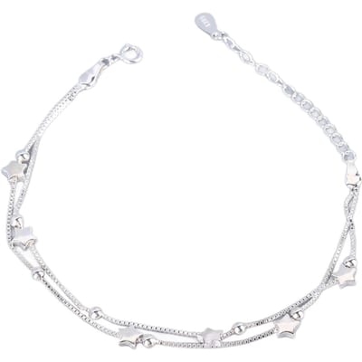 Sterren S925 Zilveren Armband Elegant Verstelbaar Ronde Vorm Schakelarmband voor Daten Dagelijks Leven white