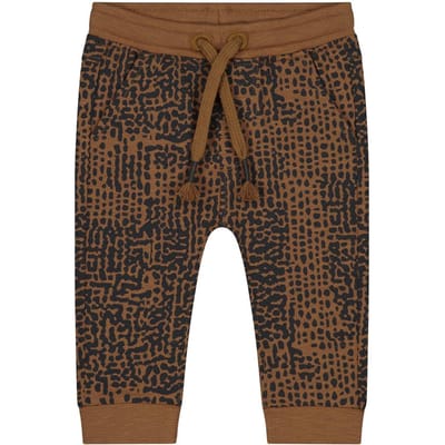 Prénatal - Maat 62 - Baby Jongens Broek - Baby Kleding voor Jongens - Bruin met Zwarte Print