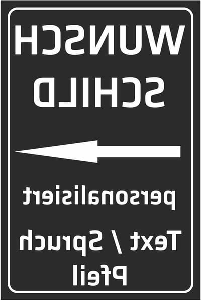 Naambord met Pijl - Tekstbord Aluminium - Parkeerplaats Afzetten - Individuele Tekst Mogelijk - 3 mm Dikte - Zwart
