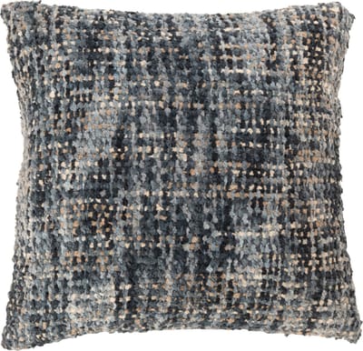 J-Line kussen Tweed - acryl/katoen - blauw/wit