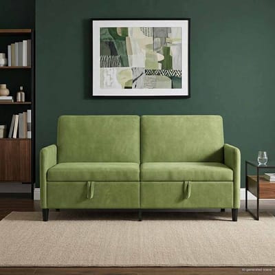 vidaXL - Sofa - met - Opbergruimte - Lichtgroen - 172 - x - 78 - x - 87 - cm - Polyester