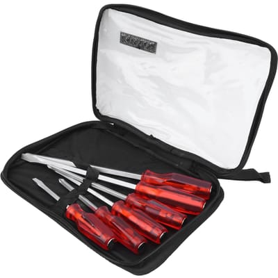 6-delige Schroevendraaierset ChroomVanadium Staal Schroevendraaierset Comfortabele Grip Schroevendraaier Handgereedschap black