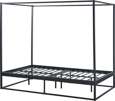 Hemelbed Kristianstad met bedbodem 120x200 cm zwart