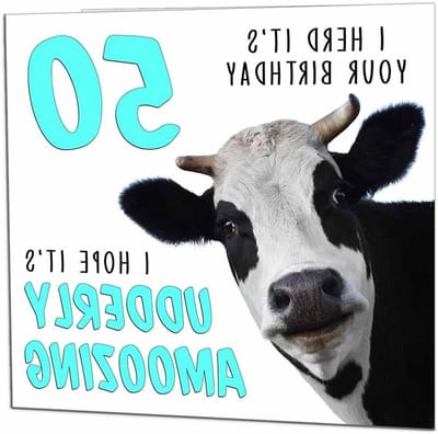 Verjaardagskaart 50 Jaar - Vijftigste Wenskaart - Iemand Feliciteren - Gedrukt op 350gsm Karton - 145 x 145mm - Kleurrijk