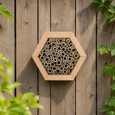 De Blije Egel - Insectenhotel voor bijen - Duurzaam - Douglas hout - Handgemaakt in Nederland