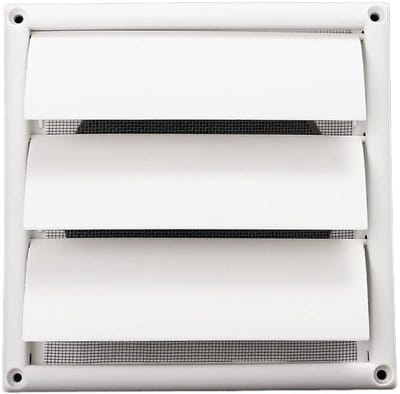 Ventilatie Rooster - Lucht Uitlaat - Lucht Circulatie - Windafstotend Ontwerp - 200x200mm - Wit