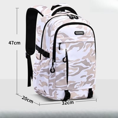 Camouflage Schooltas, Grote Rugzak voor Middelbare Scholieren om de Last te Verminderen en de Wervelkolom te Beschermen, Graffiti Rugzak