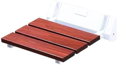 Douchestoel Opvouwbaar - Badkruk Antislip - Veilig Douchen - Massief Hout - 32x33x10cm - Bruin