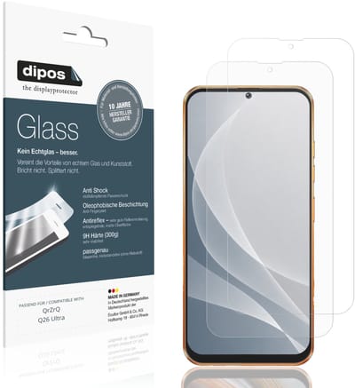 dipos – 2x Matte Pantserfolie geschikt voor QrZrQ Q26 Ultra | 9H Screenprotector