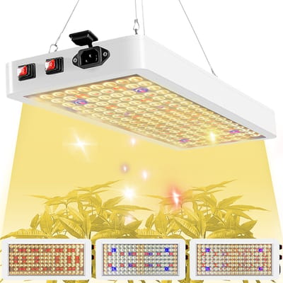 MUPOO LED Kweeklamp Full Spectrum voor Indoor Planten – Veg & Bloom Groei & Bloei Licht – 288 LED met Dubbele Schakelaar – Verstelbaar