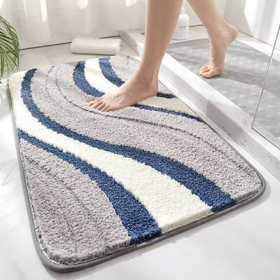 VHV - Badmat - Deurmat - Badmat antislip - Deurmat binnen - 50 x 80 cm - Antislip en Absorberend - Machinewasbaar - Zacht en Comfortabel voor Douche en Bad - Stijl 5