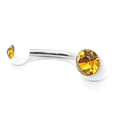 Navel Piercing - Wit Met Steentjes